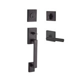 La Jolla Handleset with Single Cylinder Deadbolt and Door Lever and Rosette