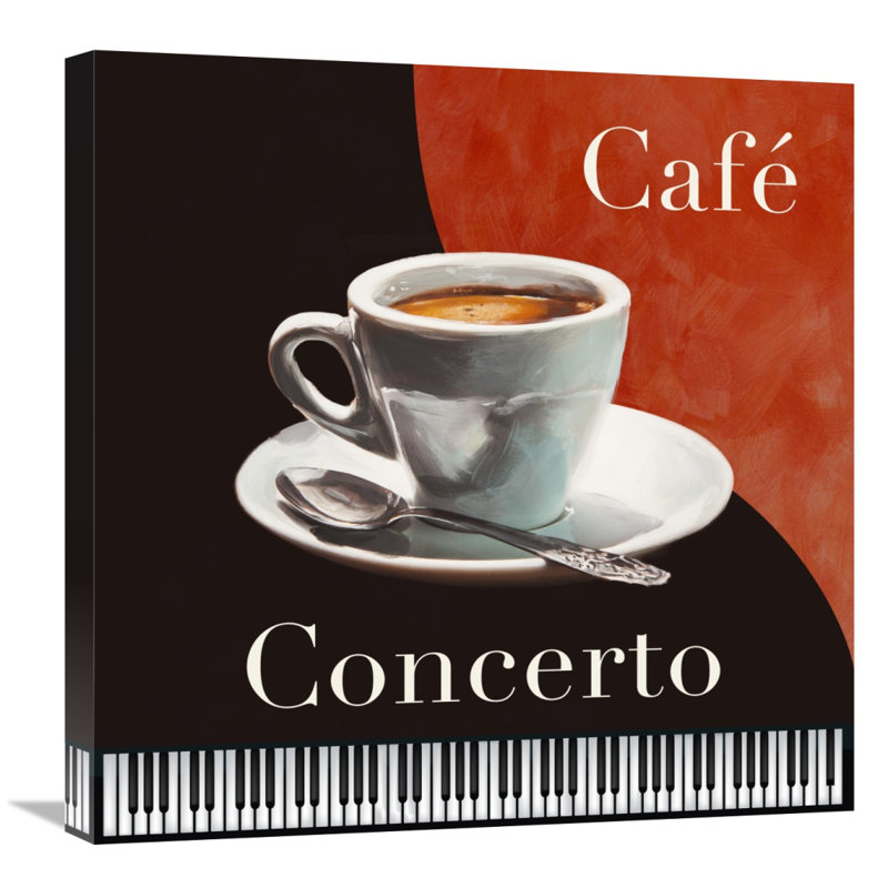 Café Concerto - reproduction sur toile tendue, H 24 po x l 24 po x P 1,5 po, Toile tendue