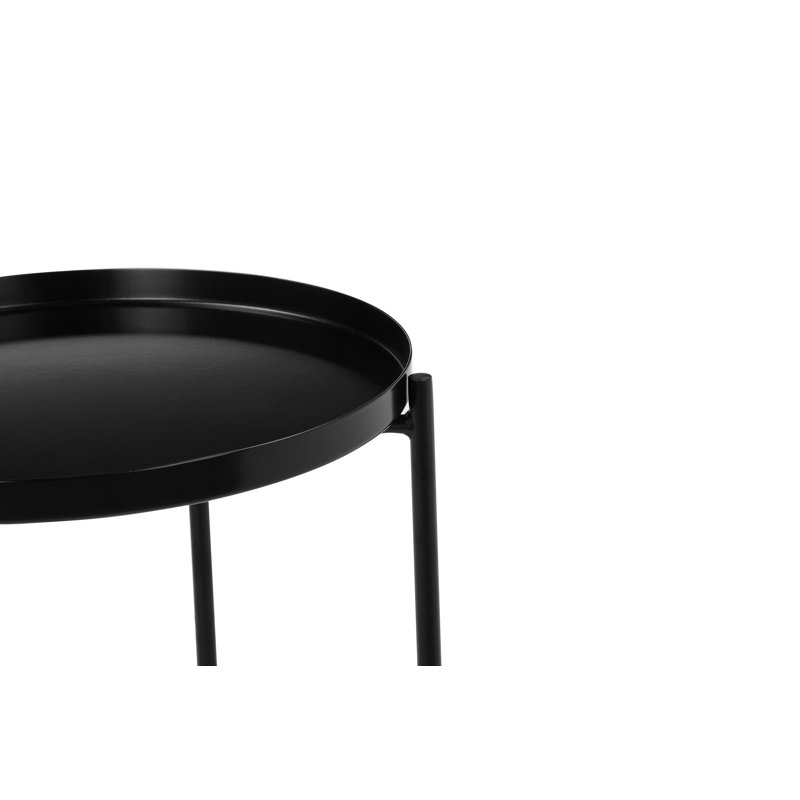  Table d'appoint / plateau / table d'appoint moderne en métal avec plateau amovible Rhonda Rhonda, Noir
