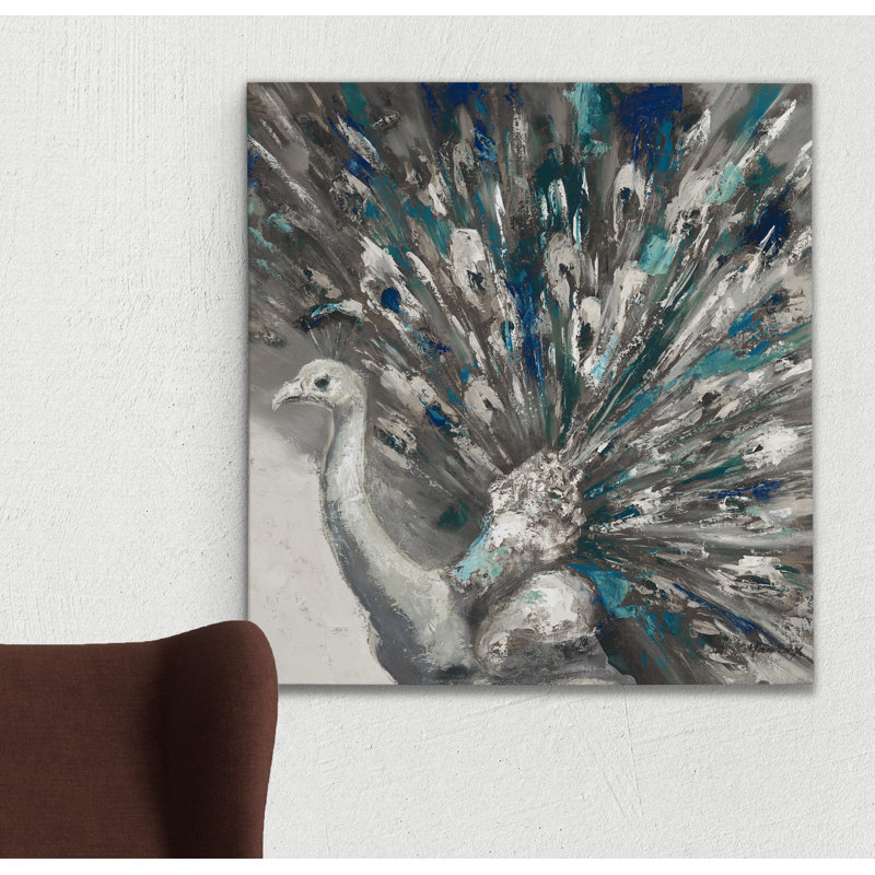 « fiers peacock v2 », reproduction d’art sur toile tendue, H 10 po x l 10 po x P 1,5 po