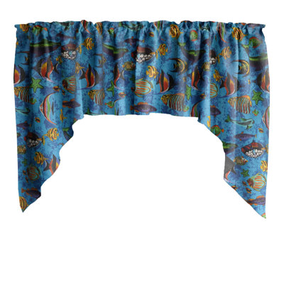 Fish Aquarium Print Swag Window Valance