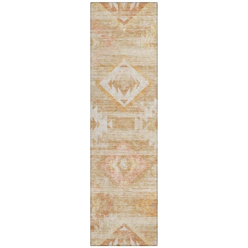 Tianni Washable Southwestern Indoor / Outdoor Rug, Runner 2'3" x 7'6"