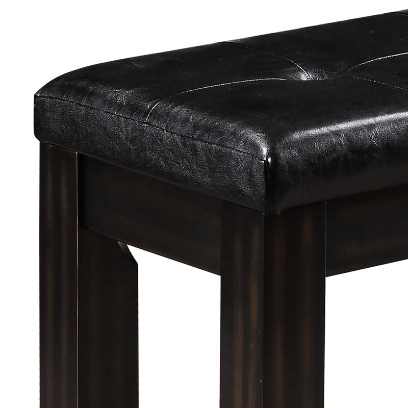 Noir compact et banc avec rembourrage en mousse pour une assise confortable