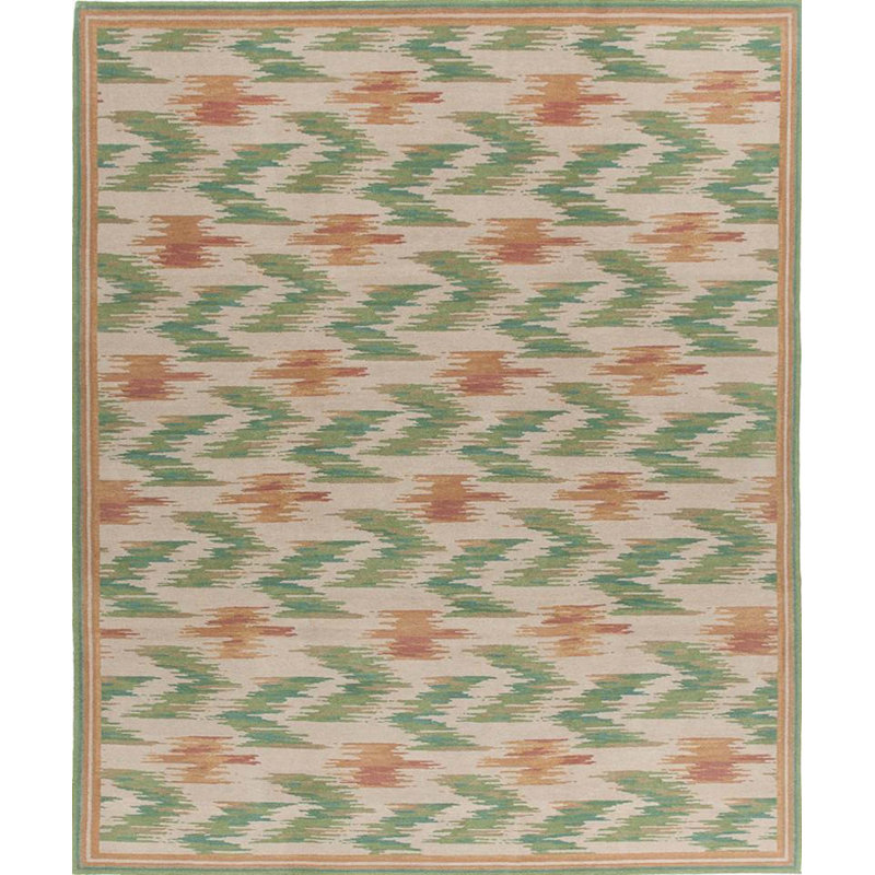 Tapis ivoire et multicolore noué à la main de haute qualité