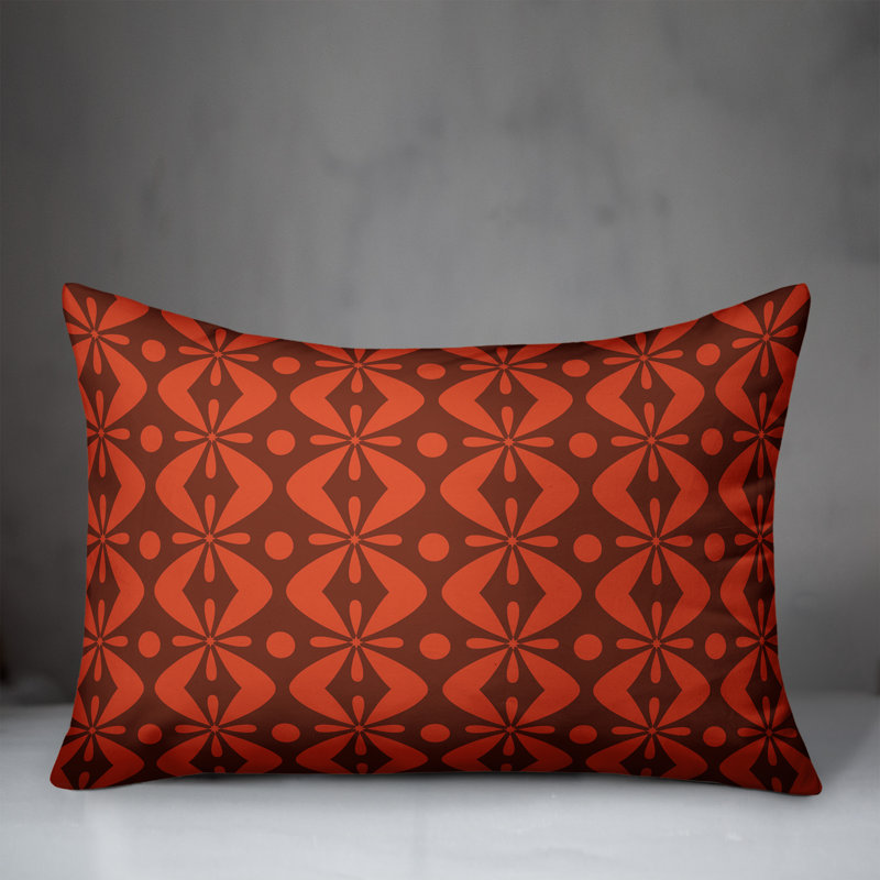 Coussin lombaire Folk, Rouge / Mauve