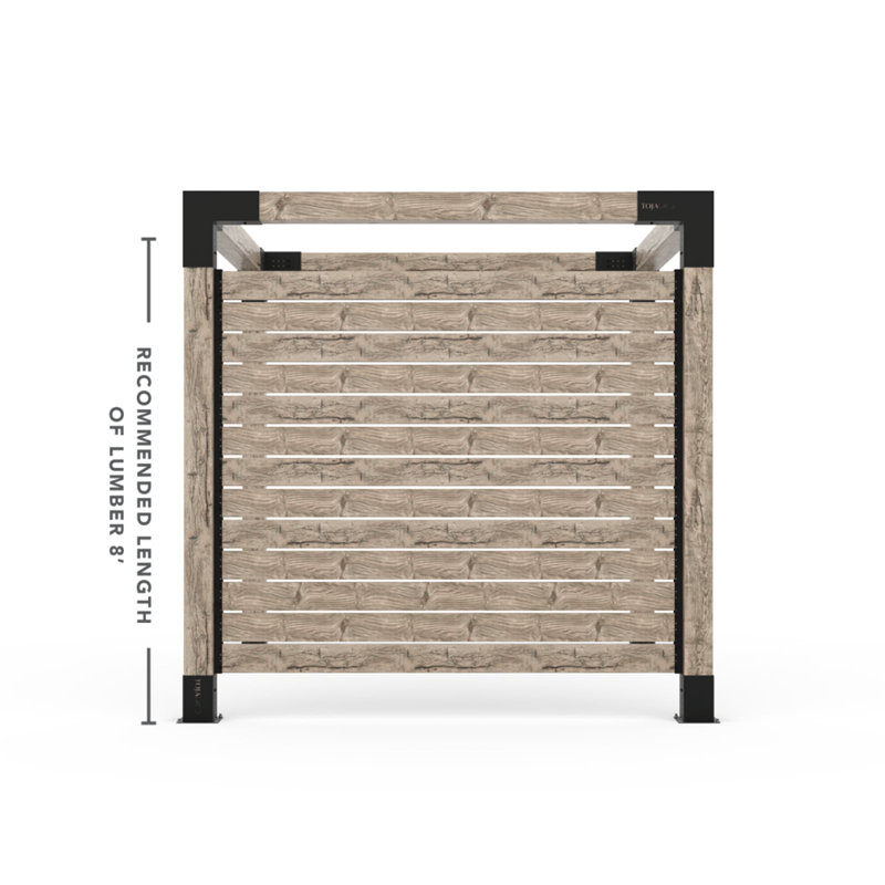 Ensemble de pergola Toja de toutes tailles avec canaux en U pour poteaux en bois 6 x 6, H 96 po x l 72 po x P 72 po