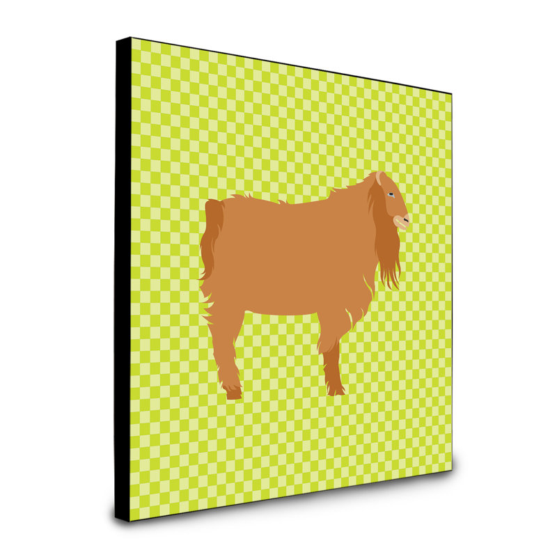 Panneau mural d’art à chèvre american lamancha Dovie, Vert