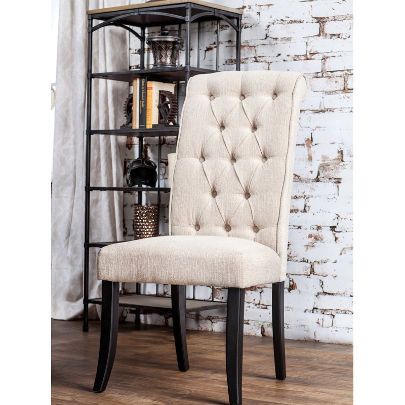 Chaise rembourrée Biyron, Beige, Noir, noir, noir, noir