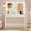 Coiffeuse Jaqavious avec 2 tiroirs et miroir lumineux-106803877