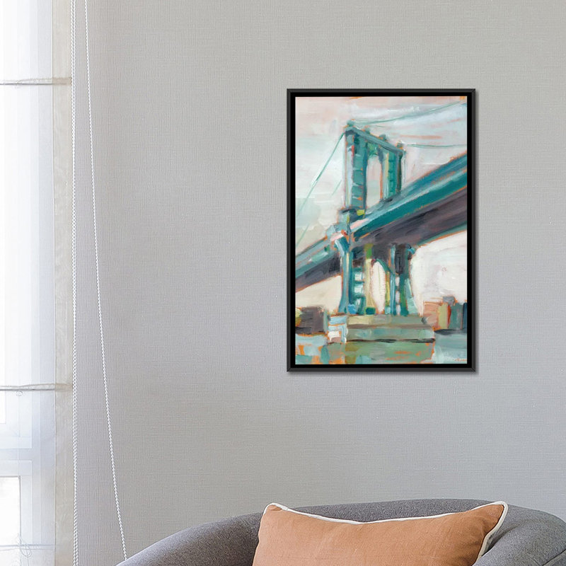 « bridge i », reproduction sur toile, H 26 po x l 18 po x P 1,5 po, Toile avec cadre noir, Pas de tapis