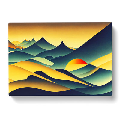 Futuristic Abstract Mountains - Wrapped Canvas