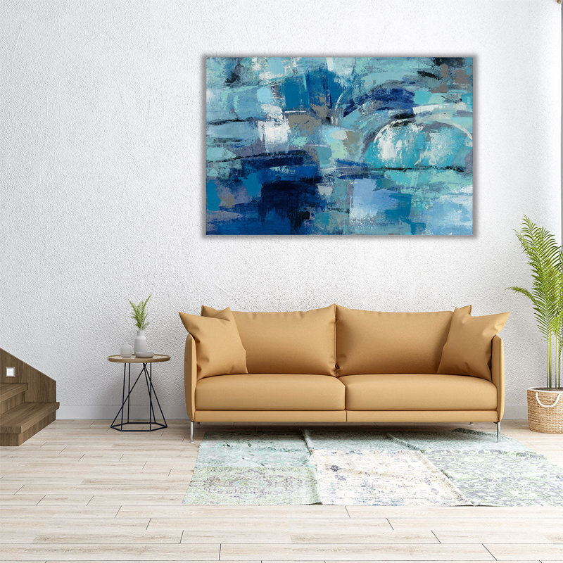 «Blue Ultramarine Waves», reproduction d'art sur toile, H 40 po x l 60 po