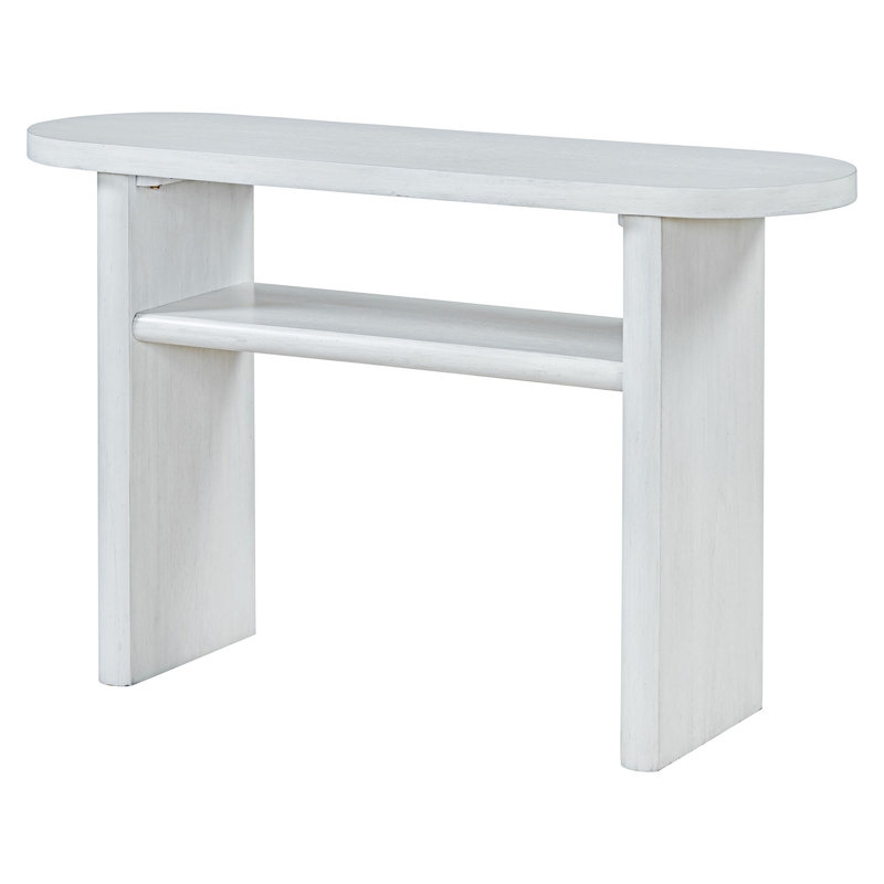 Minimalist Console Table With Shelf, Antique White