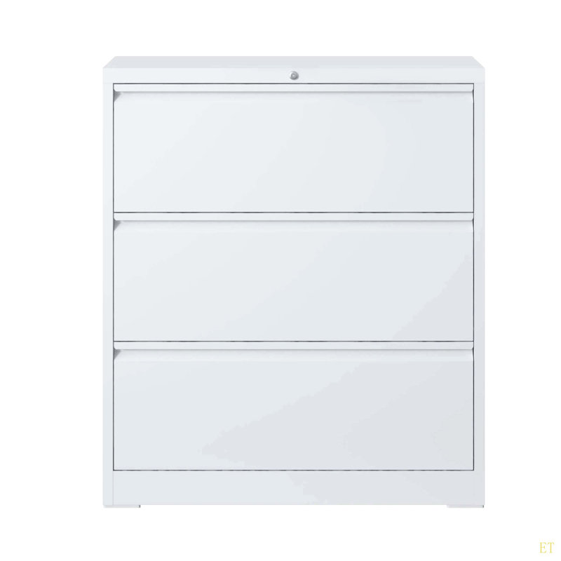 Lockable File Cabinet, White