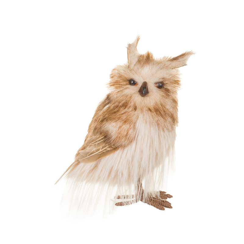 Figurine de grand hibou à cornes brun en paquet de 2