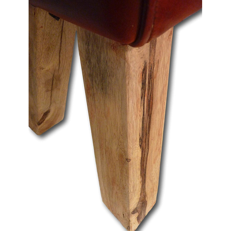 Tabouret de meuble-lavabo en bois cuir Kuehn