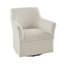 Fauteuil pivotant à 360° - Revêtement crème, structure en bois massif, charge maximale de 136 kg, pivotant, coussin intégré, aucun assemblage requis.
