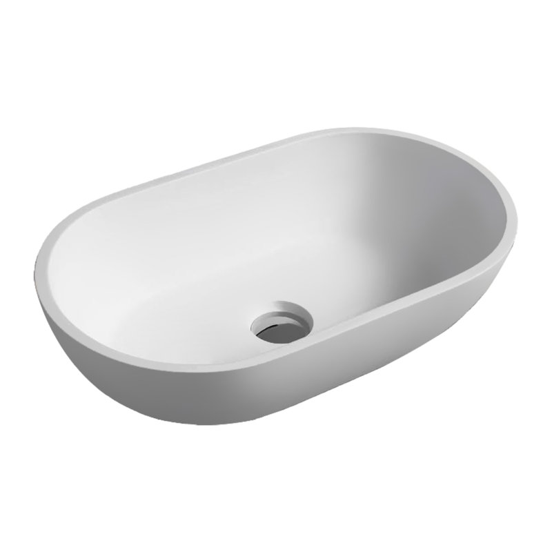 Lavabo de salle de bain vasque ovale blanc
