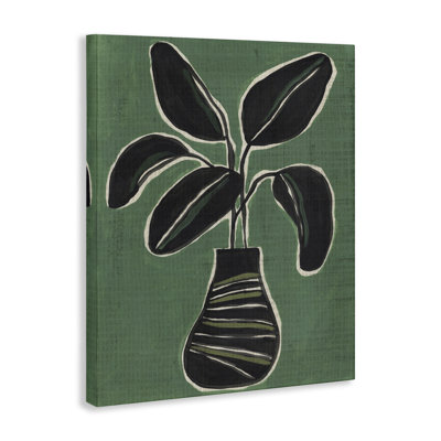 House Plant on Green Canvas, design by June Erica Vess