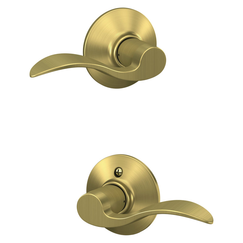 Accent Lever Hall and Closet Lock, Satin Brass