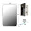 Armoire de salle de bain 16 x 24 pouces avec tablette miroir - cadre en métal blanc, réglable, miroir de rangement encastré, réglable-1335876746