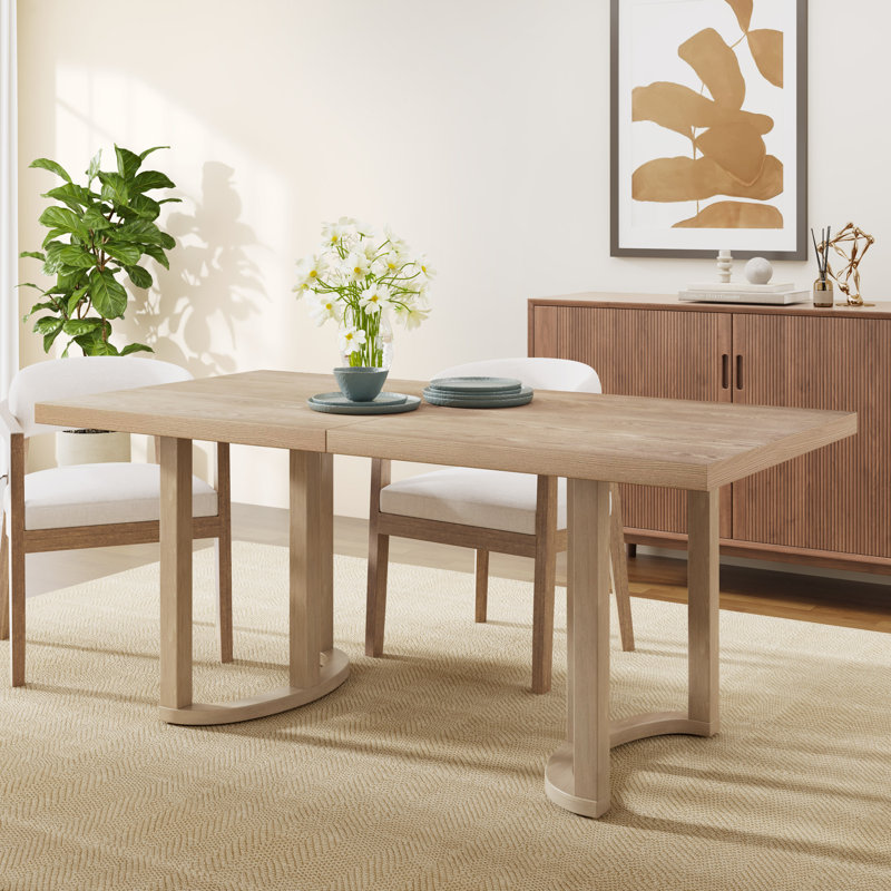 Harlan Rectangular Dining Table, 30" H x 69" L x 35" W, Light Ash