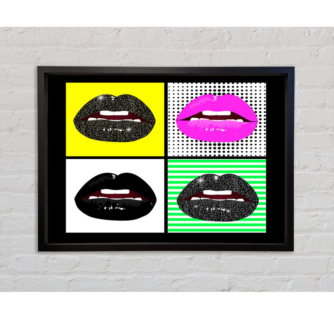 Sparkle Lips Gerahmter Druck