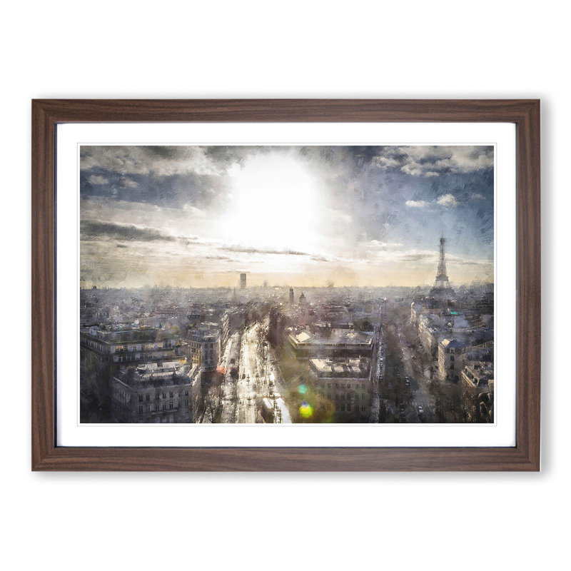 Paris Skyline Vol.3 - Framed Print, 48cm H x 65cm W x 2cm D, Walnut Framed