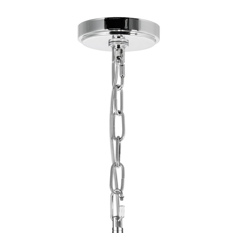 Lustre moderne 20 po en chrome pour salle à manger, salon, vestibule - compatible avec 4 lumières DEL avec culot E12