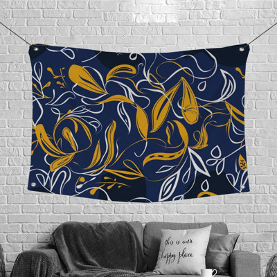 Tapisserie en tissu bleu marine