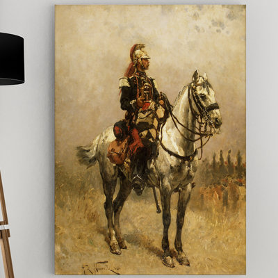 «A Cavalryman» par Alphonse-Marie-Adolphe de Neuville - reproduction d'art graphique sur toile