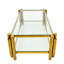 Table basse en acier inoxydable doré avec tablettes en verre trempé, style moderne pour le salon de bureau à domicile, rangement pratique sur le dessus, bureau de pièce, finition, facile à assembler-1900955108