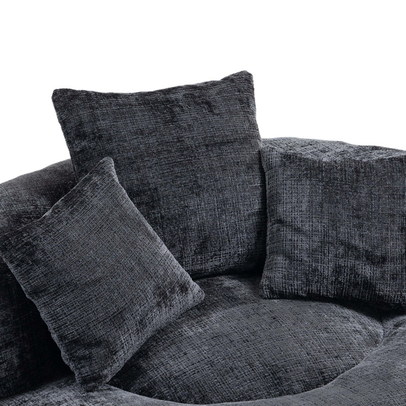 Foam Bean Bag Chairs for Adults/Teens with Filling, Black Chenille