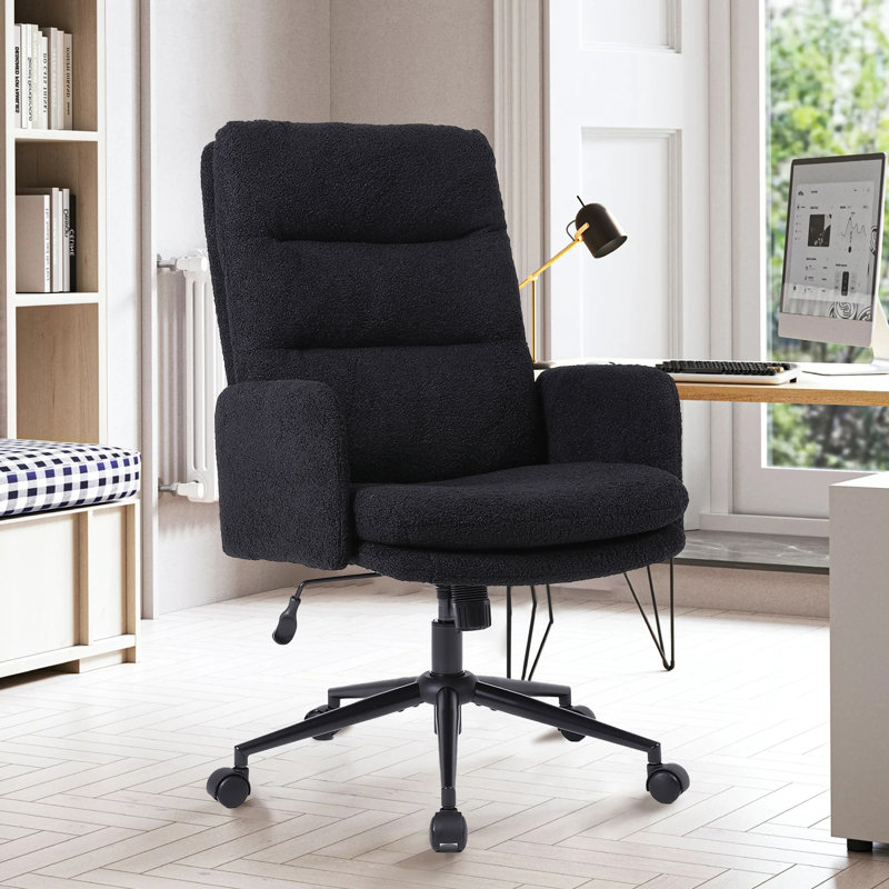 Velvet Office Chair, Black