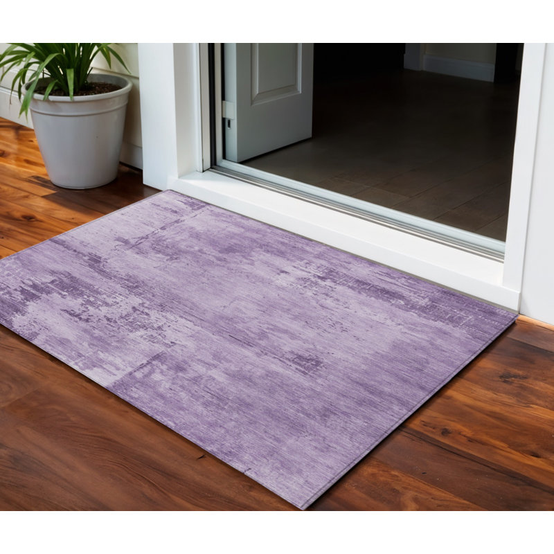 Tapis d'intérieur lavable abstrait mauve lavande et mauve HomeRoots 3 pi x 5 pi
