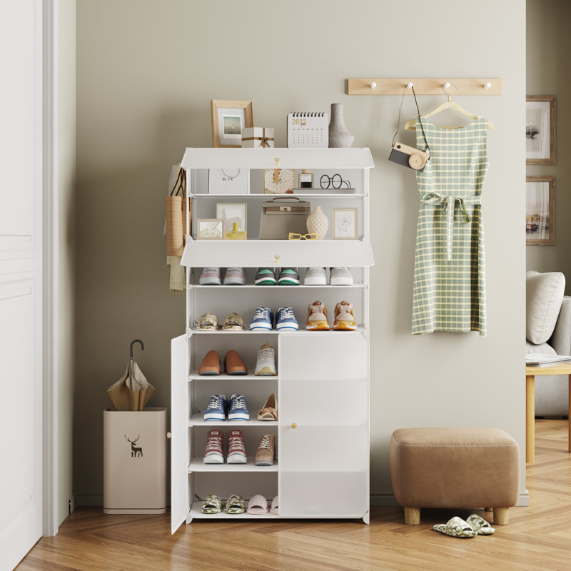 24 Pair Shoe Storage Cabinet, White