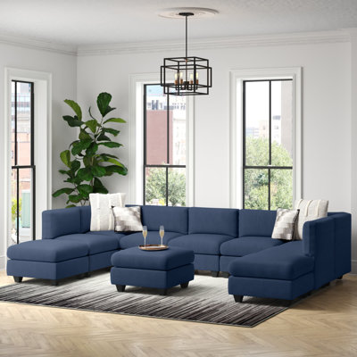 Canapé modulaire réversible de large de 155 po avec repose-pieds Roehl