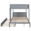 Lit superposé avec bureau, rangement et lit gigogne simple gris - Look moderne pour l'équilibre