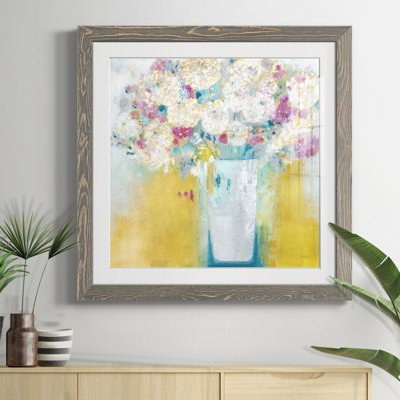Fleurs du matin - peinture encadrée
