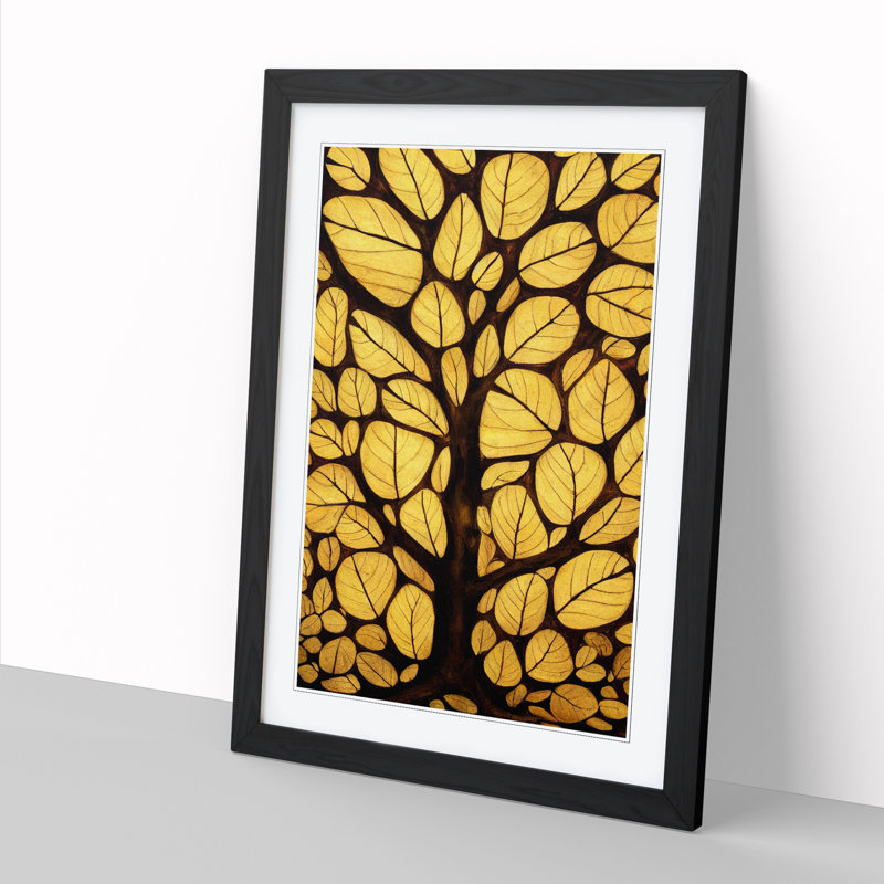 Ornate Tree Vol.1 - Picture Frame Print, 34cm H x 25cm W x 2cm D, Black