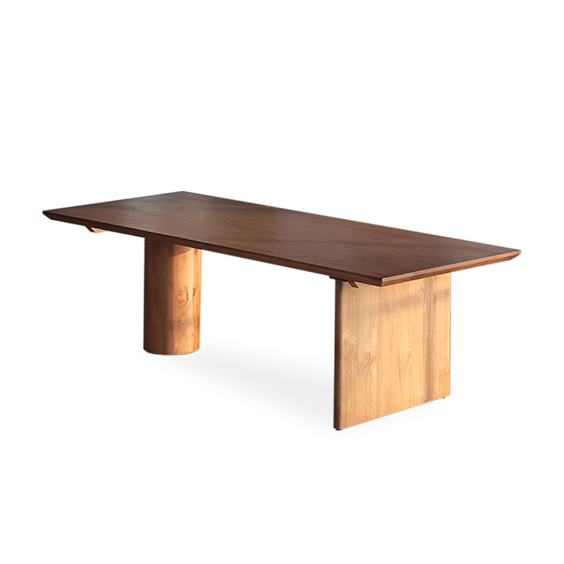 Table de salle à manger rectangulaire en bois massif brun, H 29,53 po x L 70,87 po x l 31,50 po
