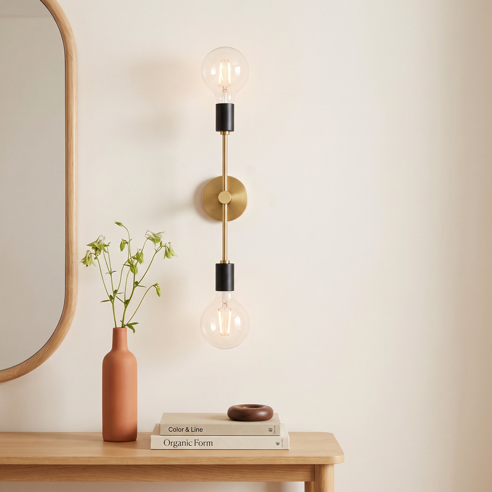 Christopher 2-Light Dimmable Armed Sconce, Aged Brass