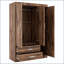 Armoire de rangement à 3 portes avec 2 tiges de suspension et tiroir verrouillable