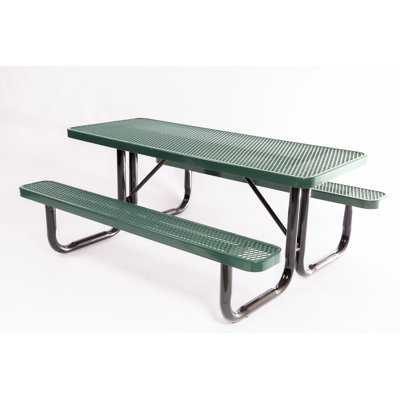 COATEDOUTDOORFURNITURE 6Ft Rect Picnic Table, Expanded, Green