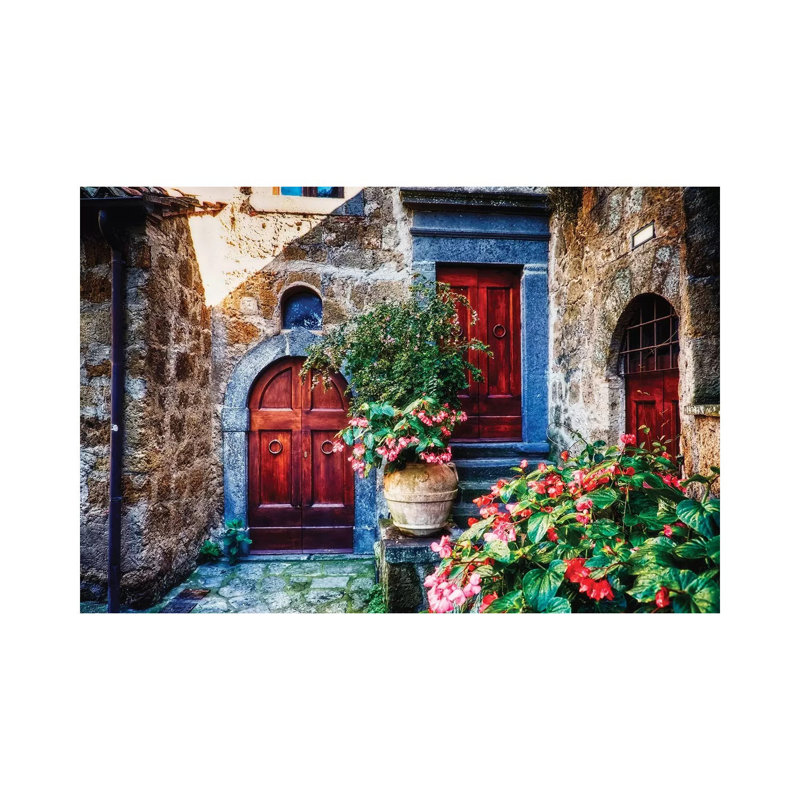 «Classic House Entrance in Umbria» - Impression, H 18 po x l 26 po x P 1,5 po, Toile tendue