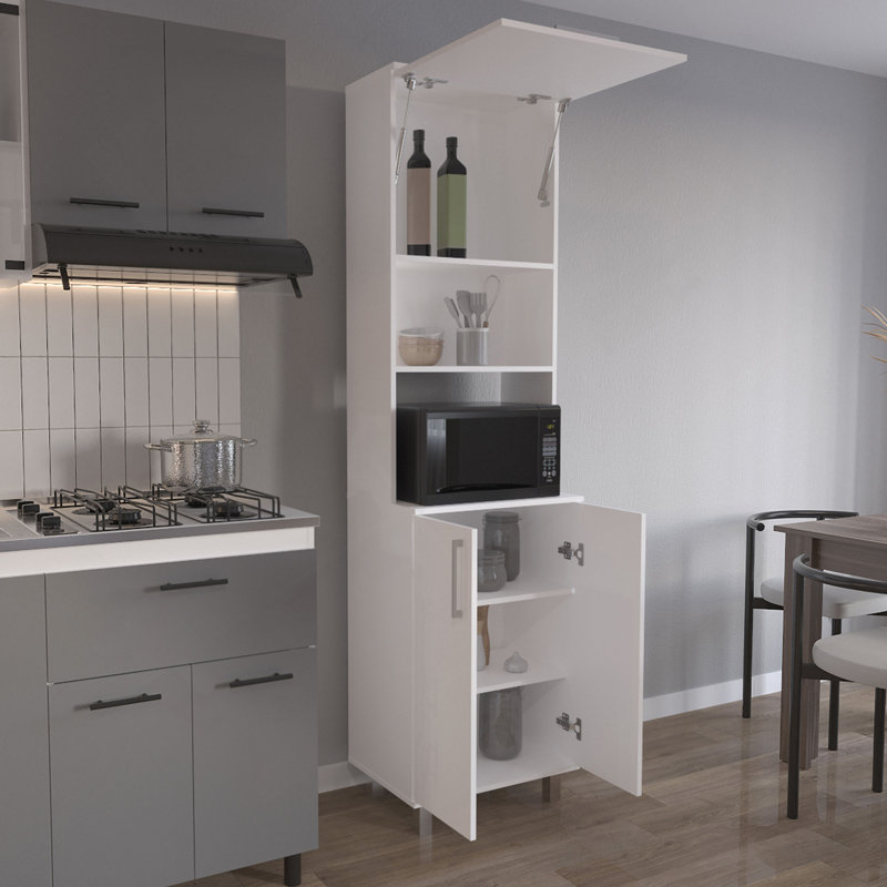 Bombona 80" High Double Cabinet Kitchen Pantry, Storage Cabinet, With Six Shelves For Kitchen, Garage White
