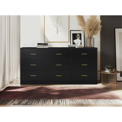 Commode moderne à 9 tiroirs pour la chambre à coucher - Vaste commode de rangement, robuste et sécuritaire