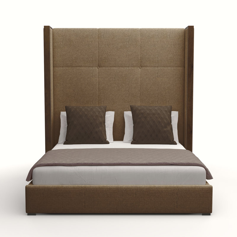 Dipson Upholstered Standard Bed, Brown Flax Revolution®, California King (High)