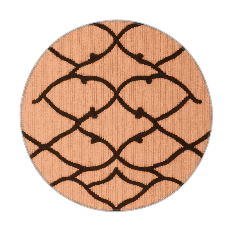 Tapis orange intérieur et extérieur Trellis, Rond 5 pi