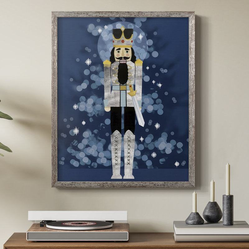Casse-noisette disco I, reproduction encadrée - bois massif, H 21 po x l 17 po